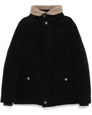 Brunello Cucinelli Corduroy Single Breasted Coat - Black