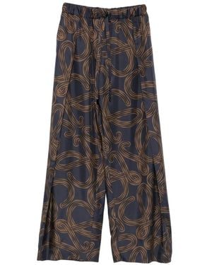 Loewe Paula's Ibiza Printed Silk Pants - Gray