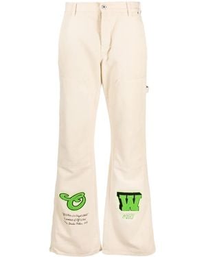 Off-White c/o Virgil Abloh Logo-Appliqué Straight-Leg Jeans - White