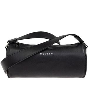 McQueen Small Roller Shoulder Bag - Black