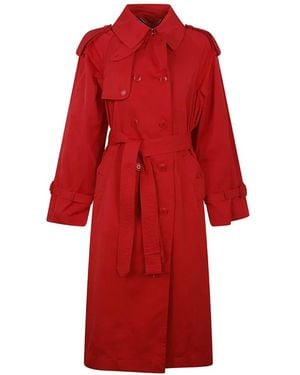 Ermanno Scervino Gabardina Con Cinturón - Rojo