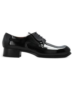 Maison Margiela Patent-Leather Lace-Up Shoes - Black