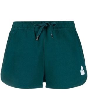 Isabel Marant Mifa Logo-Print Track Shorts - Green