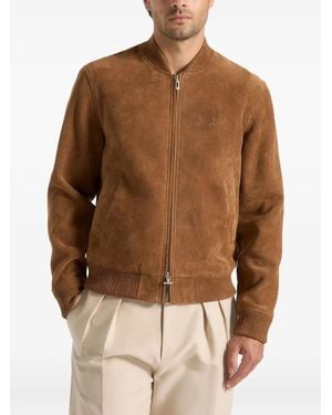 Manière De Voir Arsene Suede Bomber Jacket - Brown