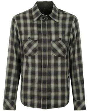 Moncler Check-Pattern Western Shirt - Grey