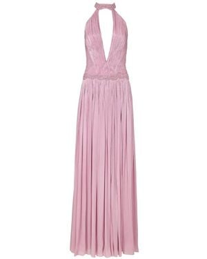 Costarellos Juliette Crystal-Embellished Halterneck Gown - Pink