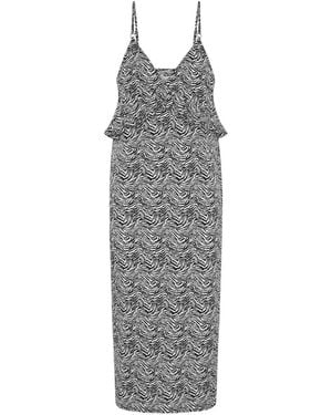 One Teaspoon Interference Ruffled-Detail Midi Dress - Gray
