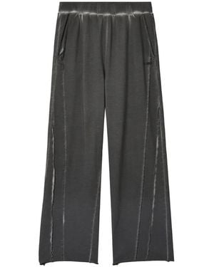 Izzue Faded Raw-Edge Track Trousers - Grey