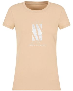 ARMANI EXCHANGE Logo-Print T-Shirt - Natural