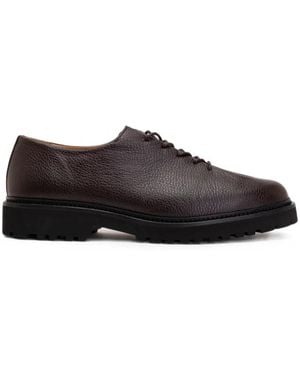 Solovière Edouard Lug Pebbled Leather Trainers - Black