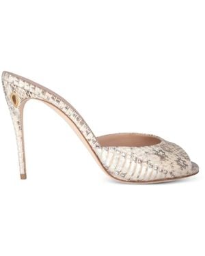 Jennifer Chamandi Mules Guido Con Puntera Abierta - Blanco