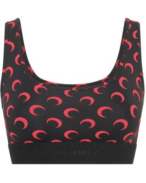 Marine Serre Recycled Moon Sports Bra - Grey