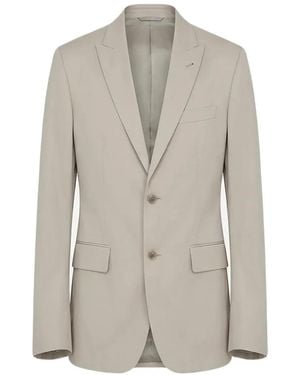 Rier Peak-Lapel Single-Breasted Blazer - Grey