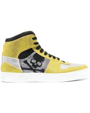 Philipp Plein Notorious Hi-Top With Crystals - Yellow