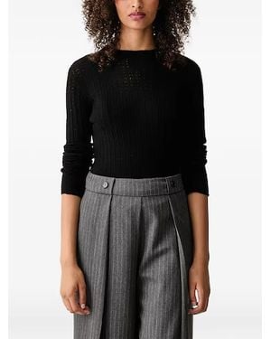 Joop! Cable-Knit Boat-Neck Jumper - Black