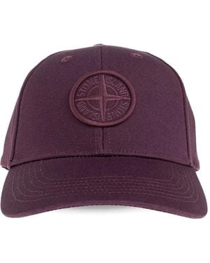 Stone Island Compass-Logo Baseball Cap - Purple
