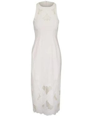 Veronica Beard Vestido Sin Mangas Con Bordado Inglés - Blanco