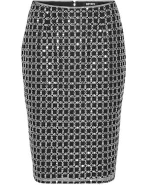 ROTATE BIRGER CHRISTENSEN Beaded-Embellishment Midi Skirt - Grey