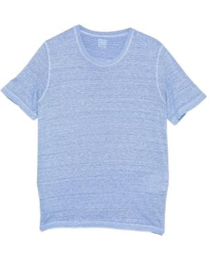 120% Lino Linen Crew-Neck T-Shirt - Blue
