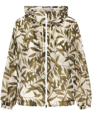Herno Foliage-Print Drawstring Jacket - Natural