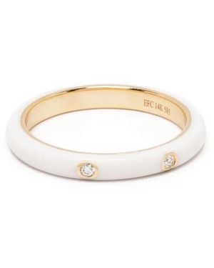 EF Collection 14Kt Diamond And Enamel Ring - White