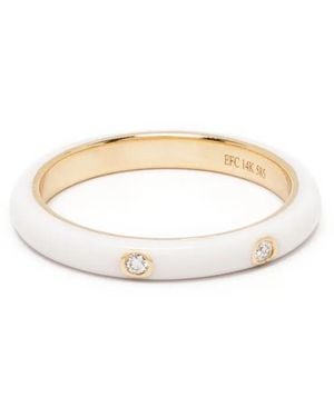 EF Collection 14Kt Diamond And Enamel Ring - White