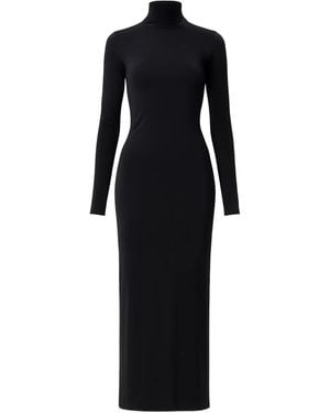 Amazuìn Jenna Roll-Neck Open-Back Dress - Noir
