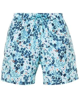Hackett Costume Da Bagno A Fiori - Blu