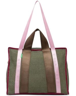 Benetton Maxi Webbing-Strap Tote Bag - Brown