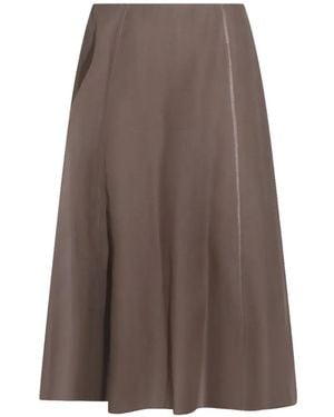 Brunello Cucinelli Flared Midi Skirt - Brown