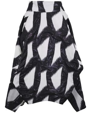 Zero + Maria Cornejo Nio flared geometric-pattern skirt - Blanco