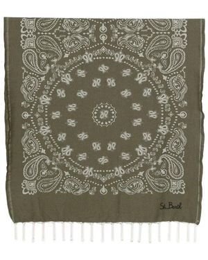 MC2 Saint Barth Bandana-Print Fringed Beach Towel - Green