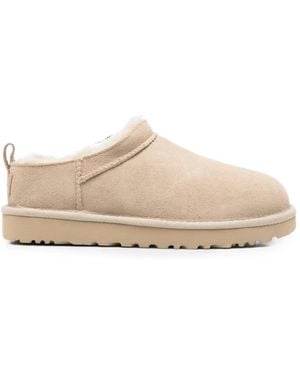 UGG Classic Micro Pull-Tab Ankle Boots - Natural