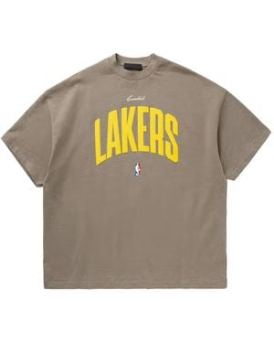 Fear Of God Logo-Print Oversized T-Shirt - Grey