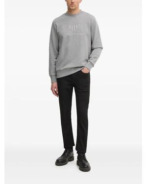 GANT Sweatshirt mit Logo-Stickerei - Grau