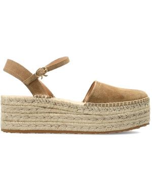 Gianvito Rossi Round-Toe Platform Espadrille - Natural