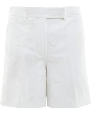 Thom Browne Short En Coton À Broderies - White