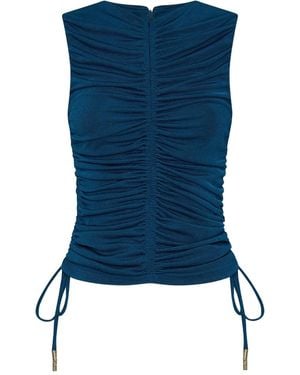 Anna Quan Dani Drawstring Sleeveless Top - ブルー