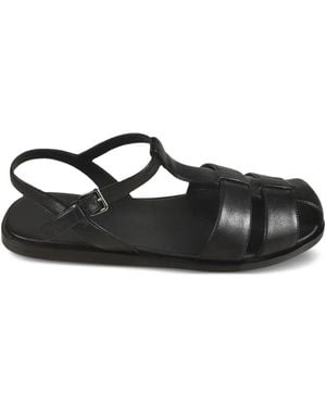 Church's Leather Caged Flat Sandals - Black
