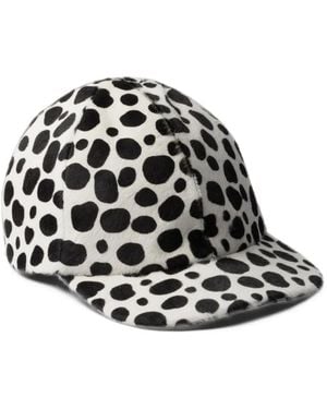 Prada Casquette Imprimée En Veau Façon Poulain - Noir