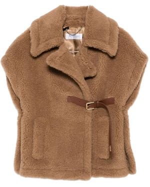 Max Mara Abavo Faux-Fur Cape Jacket - Brown