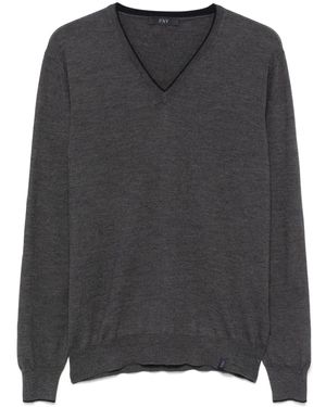 Fay Pullover Mit V-Ausschnitt - Grau