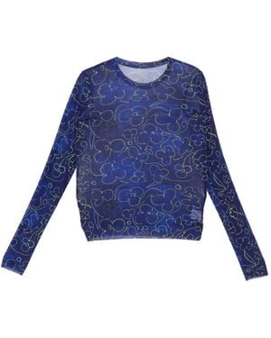 JNBY Floral Fitted Long Sleeves T-Shirt - Blue