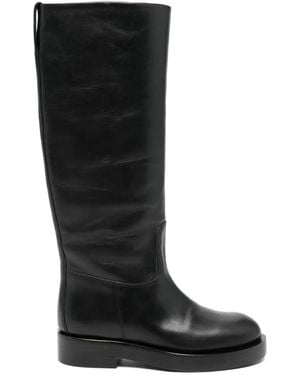Paris Texas Flat Nappa Boots - Black