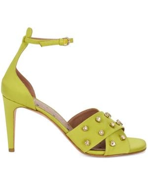 Red(V) Embellished Strap Sandals - Yellow