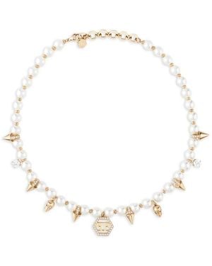 Philipp Plein Collar de perlas - Blanco