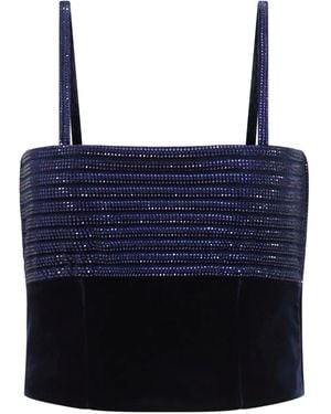 Giorgio Armani Cropped-Top mit Perlen - Blau