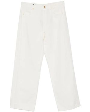 Max Mara Cotton And Linen Trousers - White