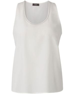 Peserico Rhinestone-Collar Tank Top - White