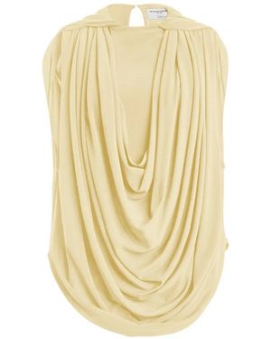 Brandon Maxwell Astor Draped Top - Metallic